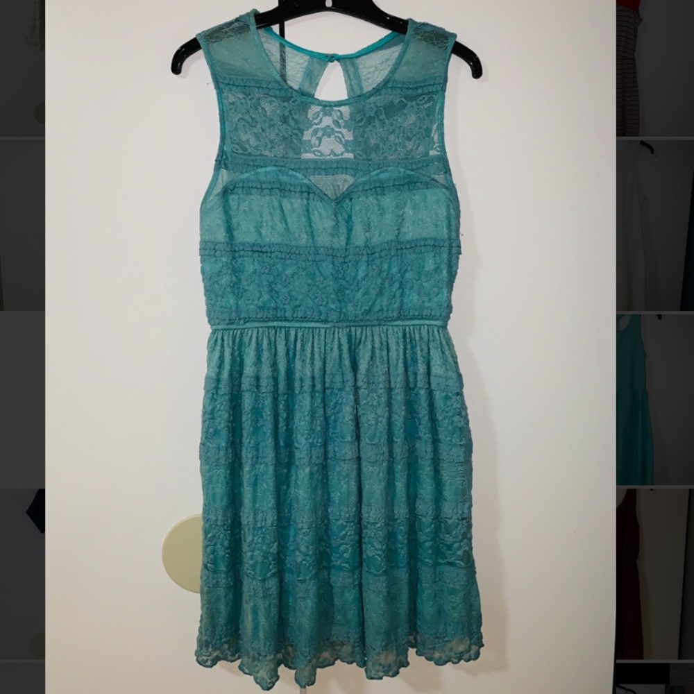 Blue-Green floral dress